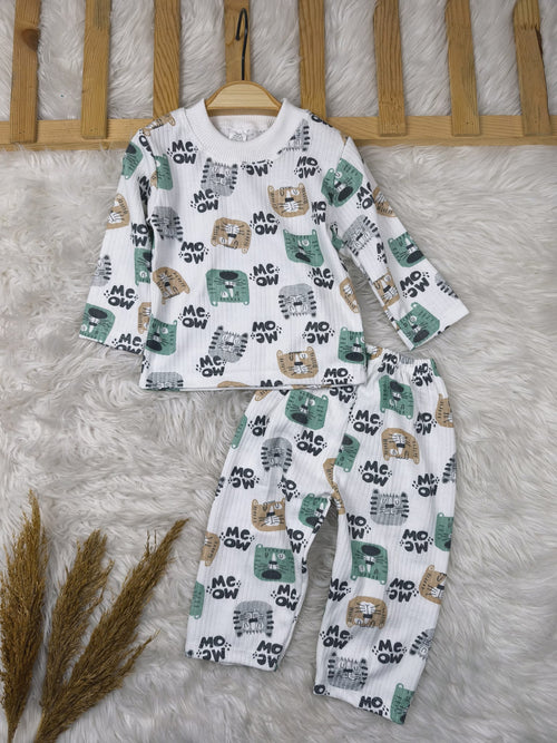 1008 MEOW YAZILI PİJAMA TAKIMI