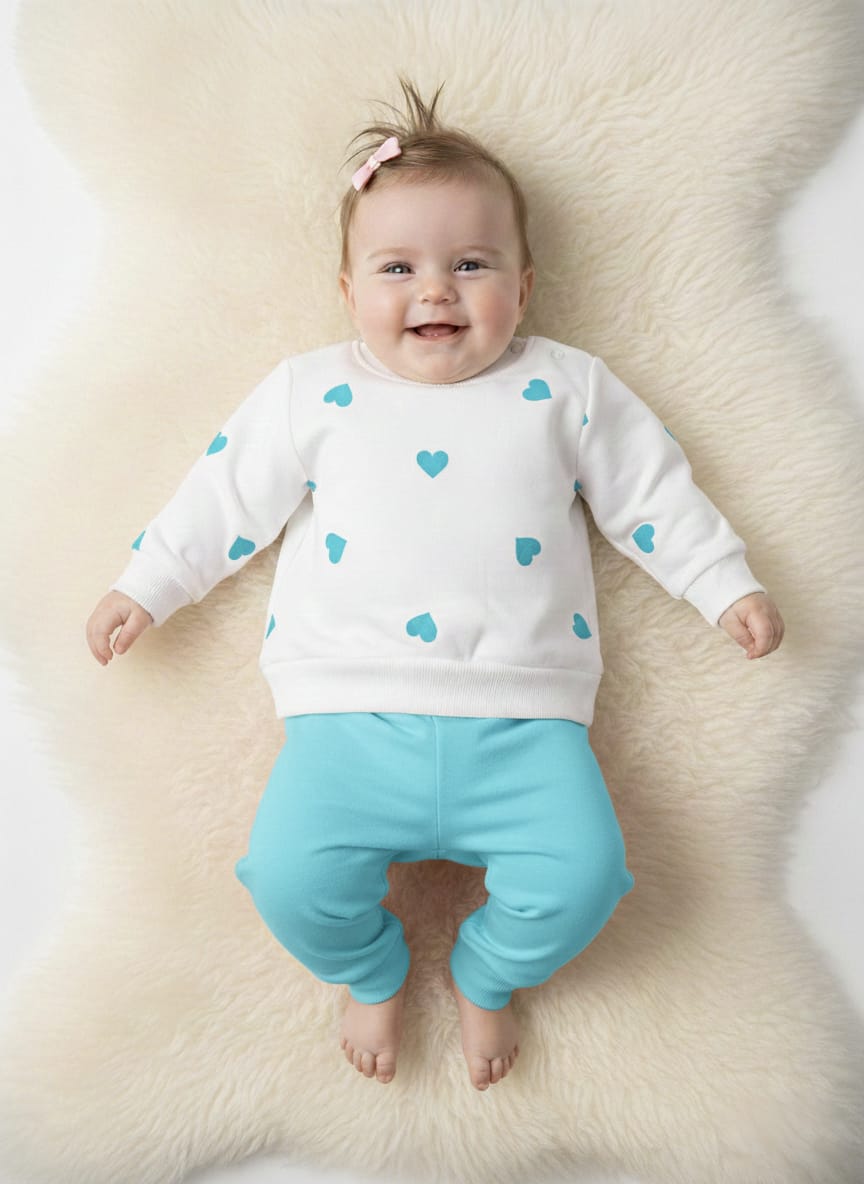 1990 Kalp Desenli Mevsimlik Takım