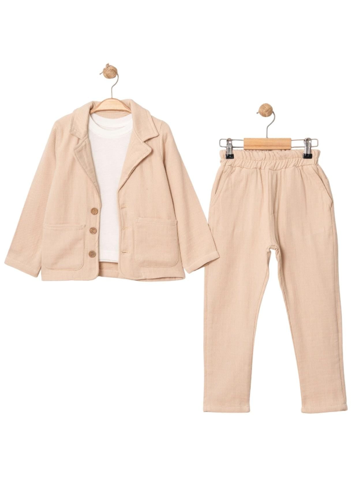 446779 MÜSLİN GABARDİN CEKETLİ BAYRAMLIK TAKIM