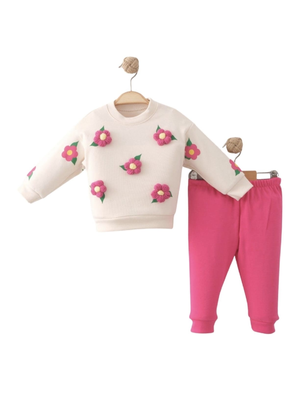 5433 Çiçek Örgü Detaylı Mevsimlik Takım