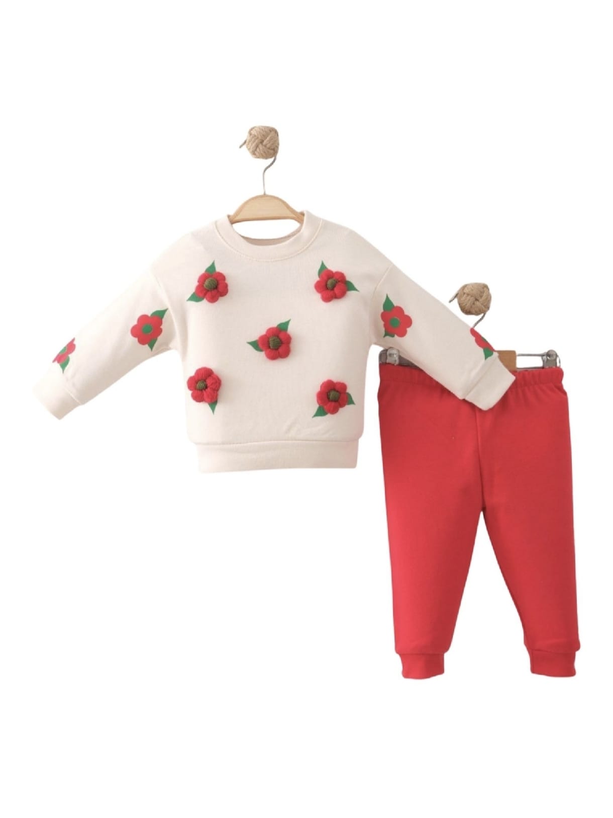 5433 Çiçek Örgü Detaylı Mevsimlik Takım