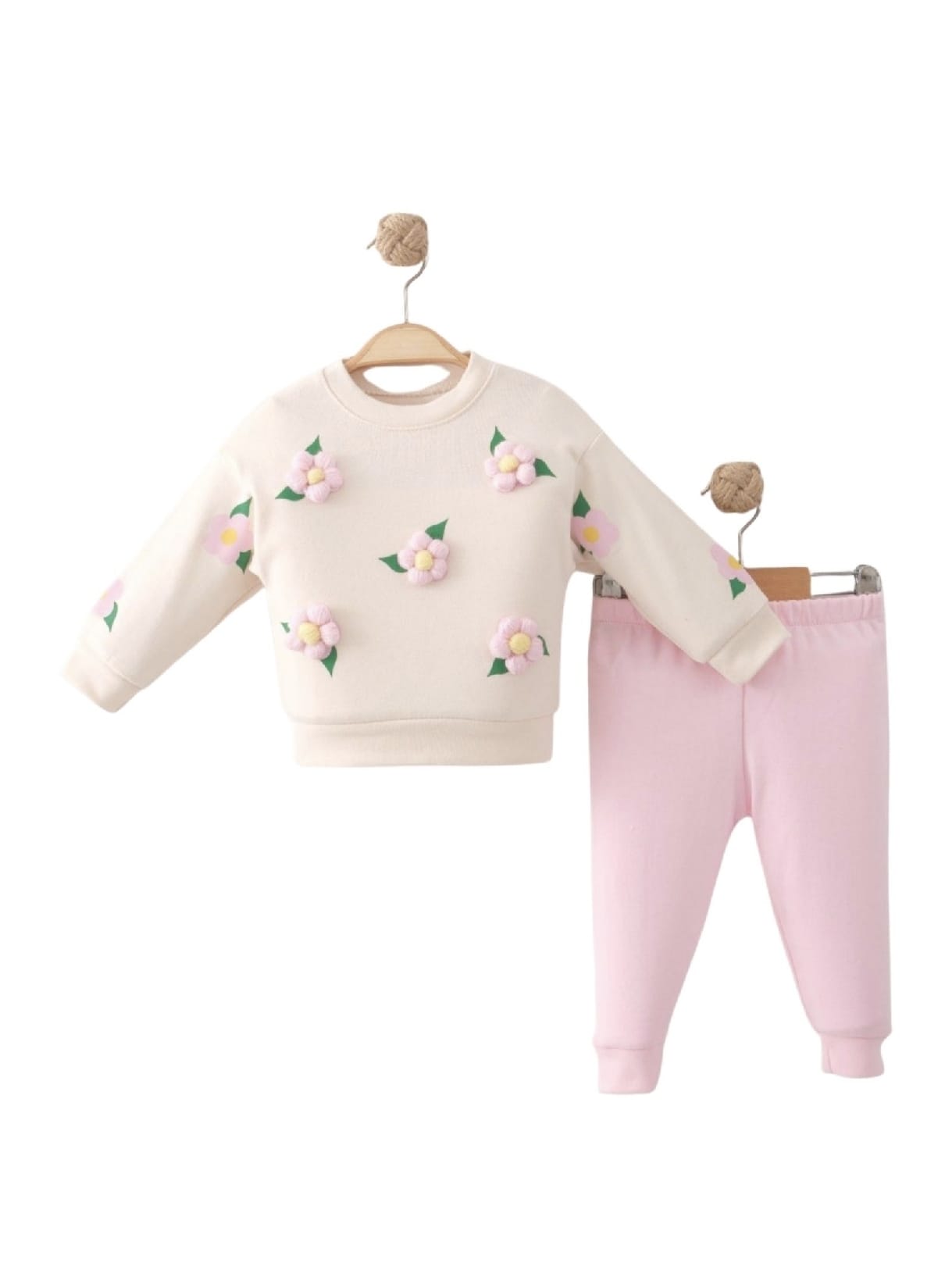 5433 Çiçek Örgü Detaylı Mevsimlik Takım