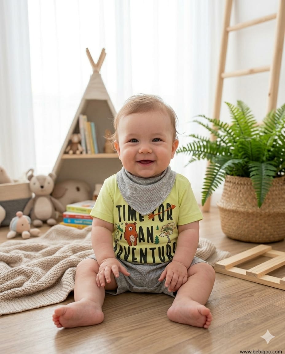 1977 Adventure Yazılı Fularlı Şortlu Takım