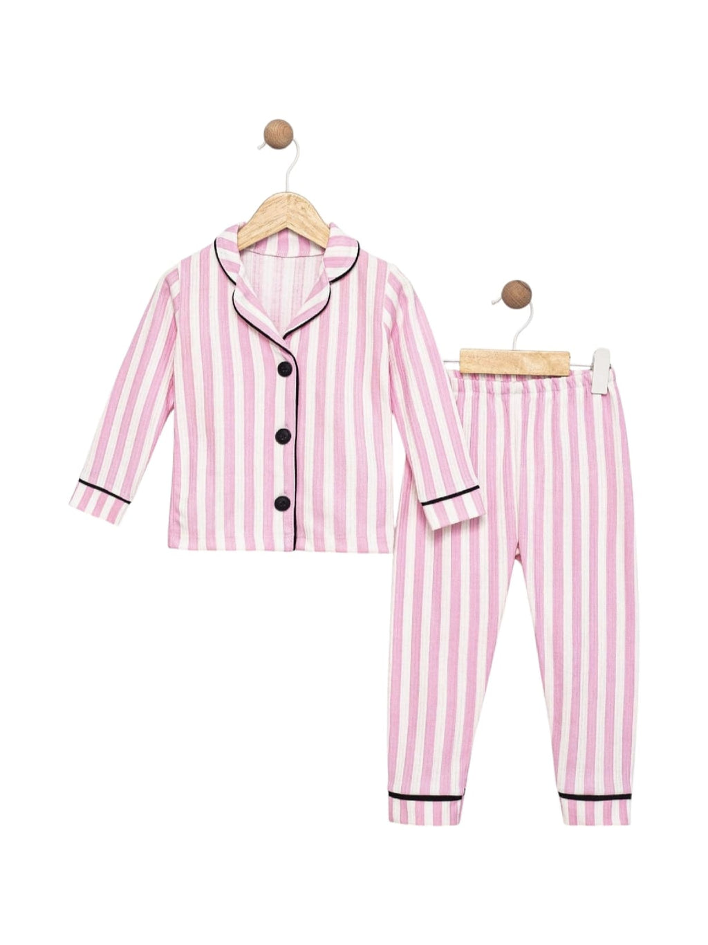 443099 Çizgili Kız Bebek Pijama Takımı