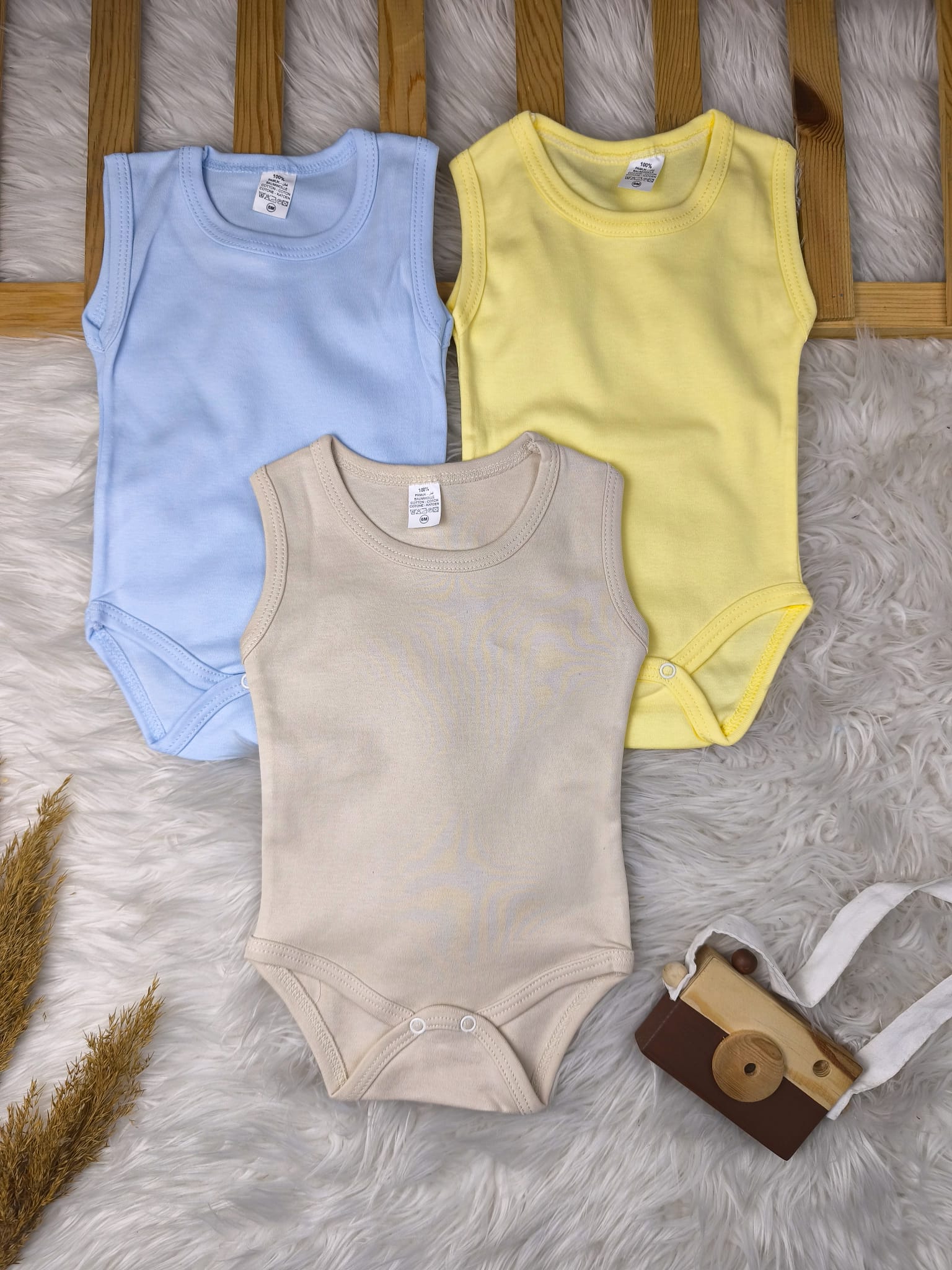 2512 Erkek Bebek 3'lü Çıtçıtlı Body Seti