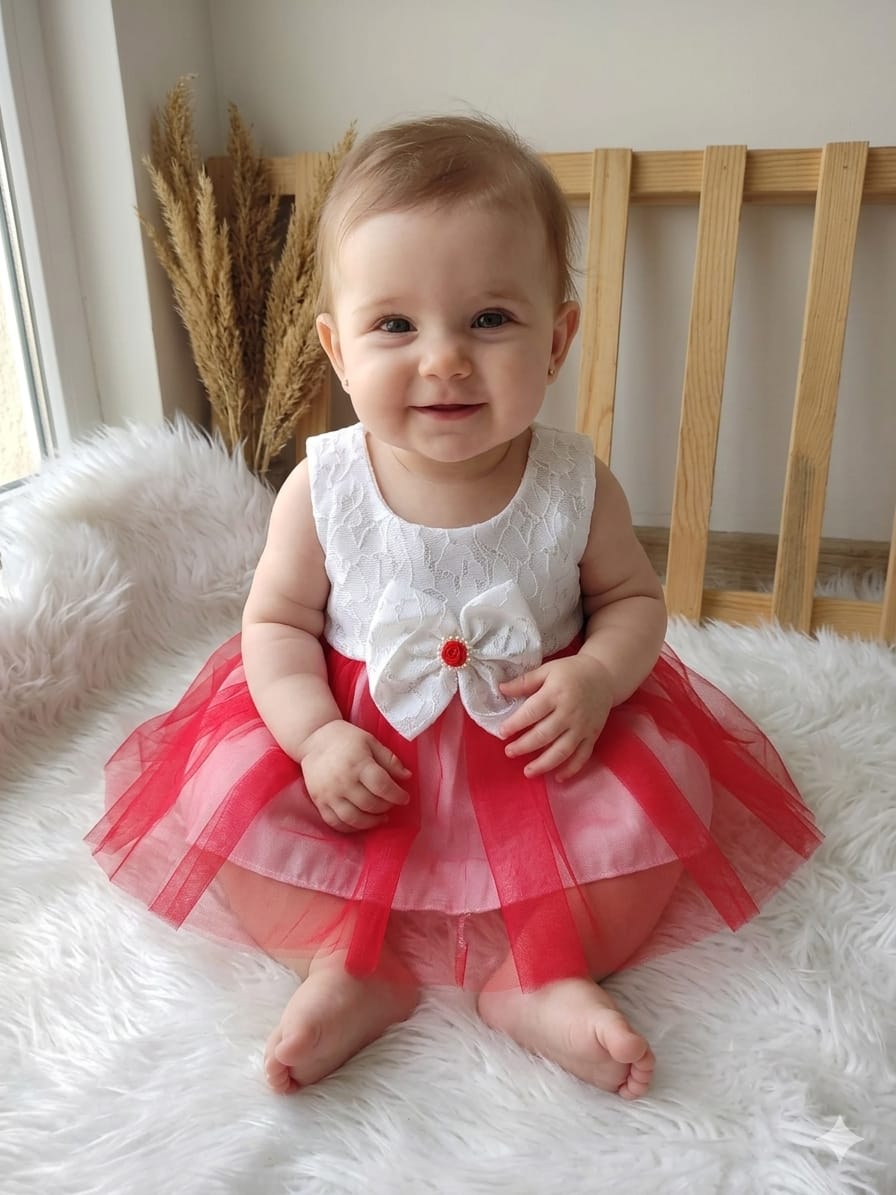 4223 Tül Detaylı Bebe Elbise