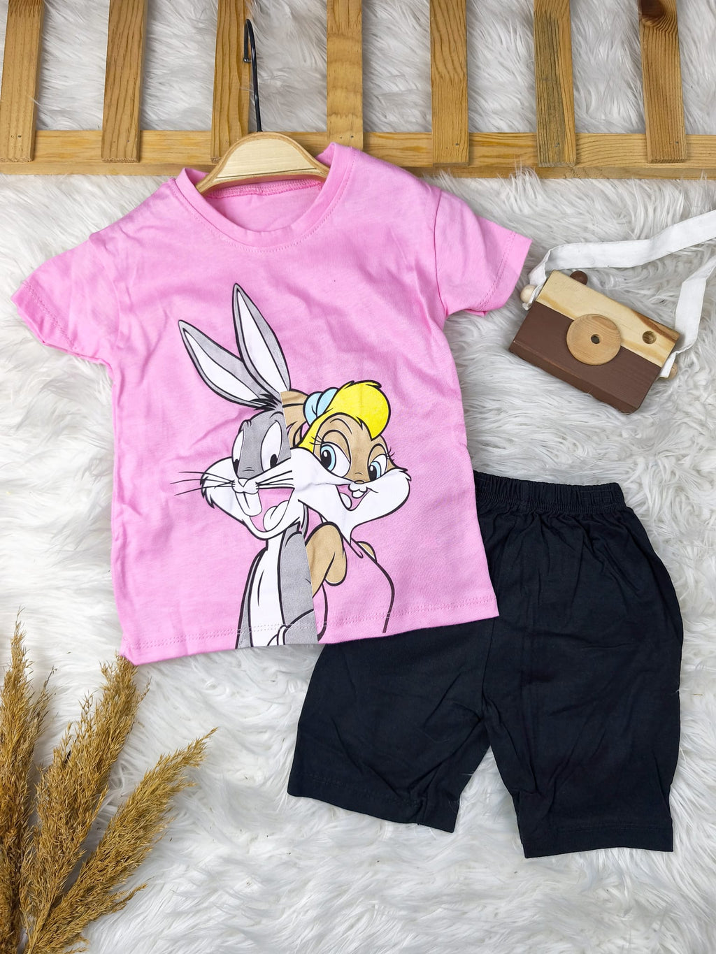 3333 Bugs Bunny Baskılı Penye Şortlu Takım