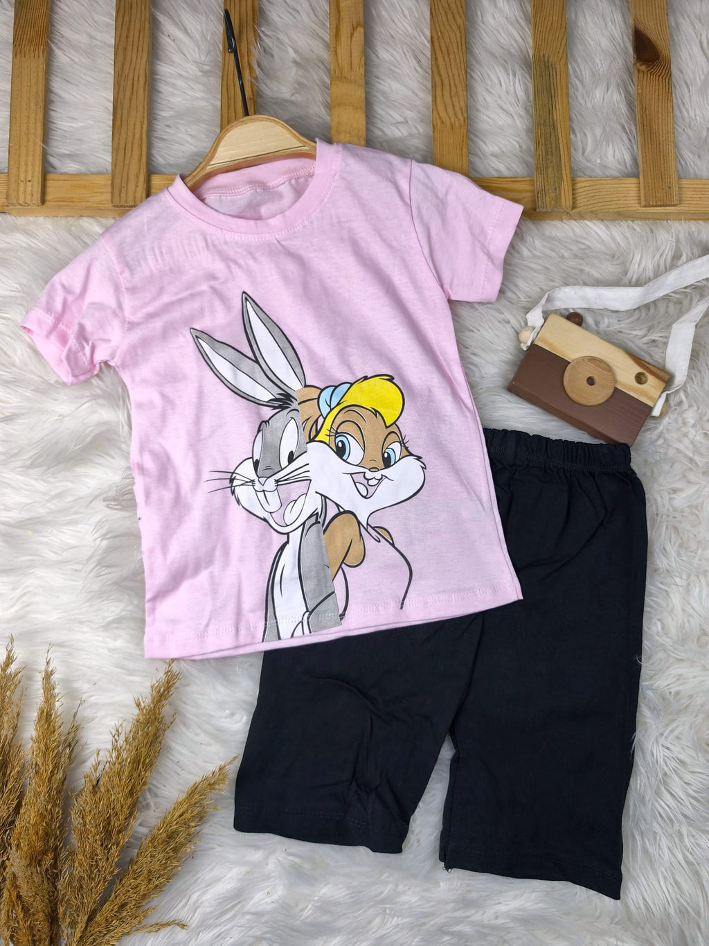 3333 Bugs Bunny Baskılı Penye Şortlu Takım