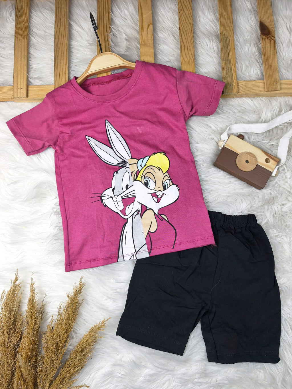 3333 Bugs Bunny Baskılı Penye Şortlu Takım