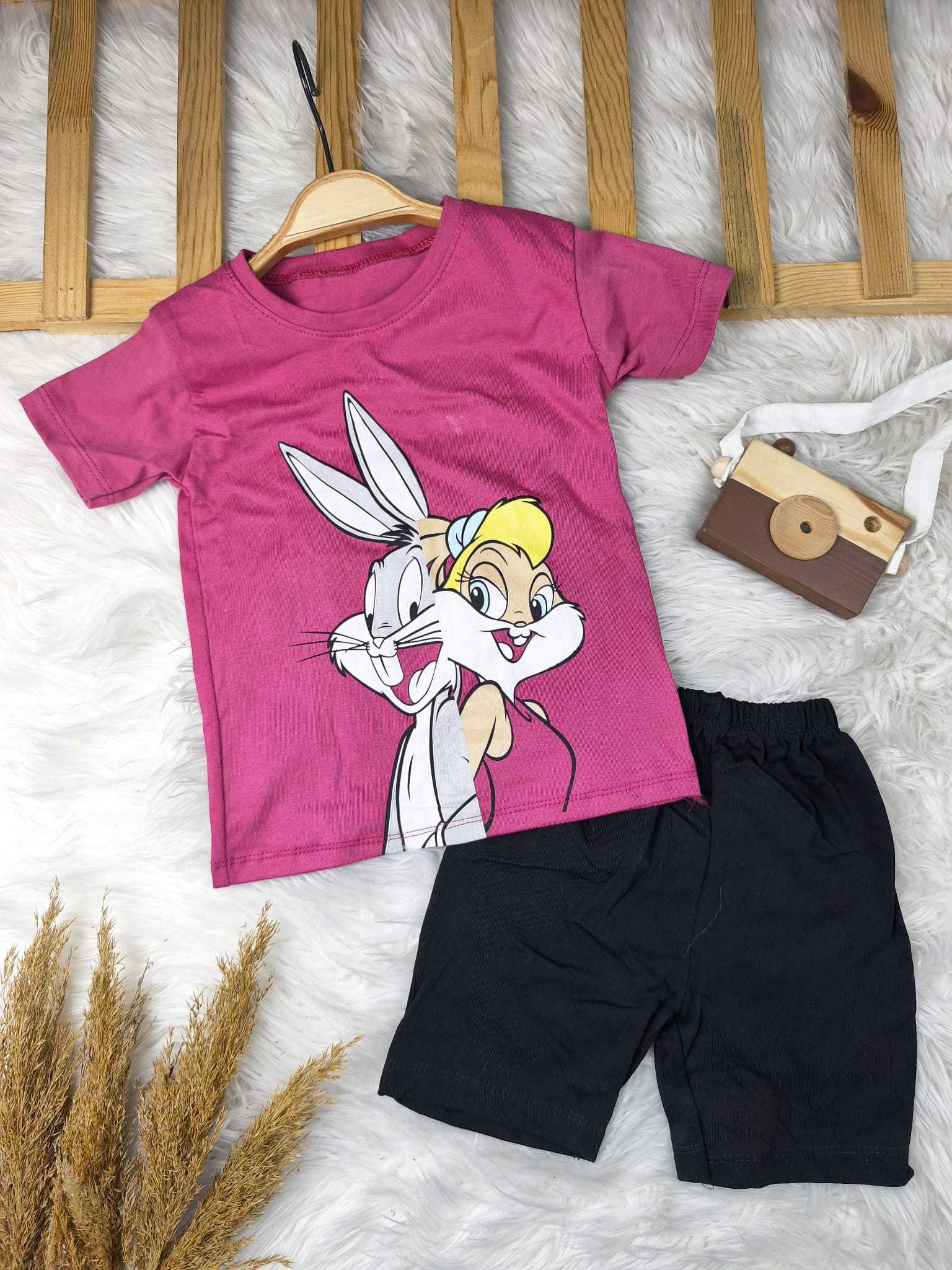 3333 Bugs Bunny Baskılı Penye Şortlu Takım