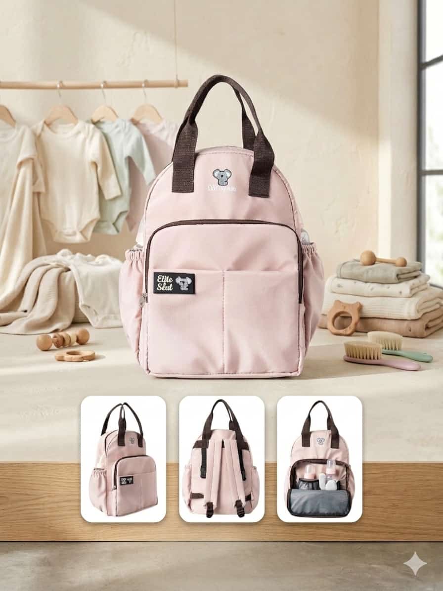 449696 Elite Parla Anne Bakım Bebek Malzeme Çantası - Pudra Renk