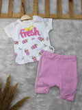 T1765 Fresh İçecek Baskılı Penye Şortlu Takım