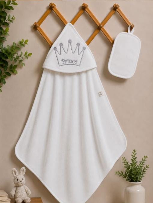 3326 Prince Nakışlı Bebe Banyo Havlu Seti