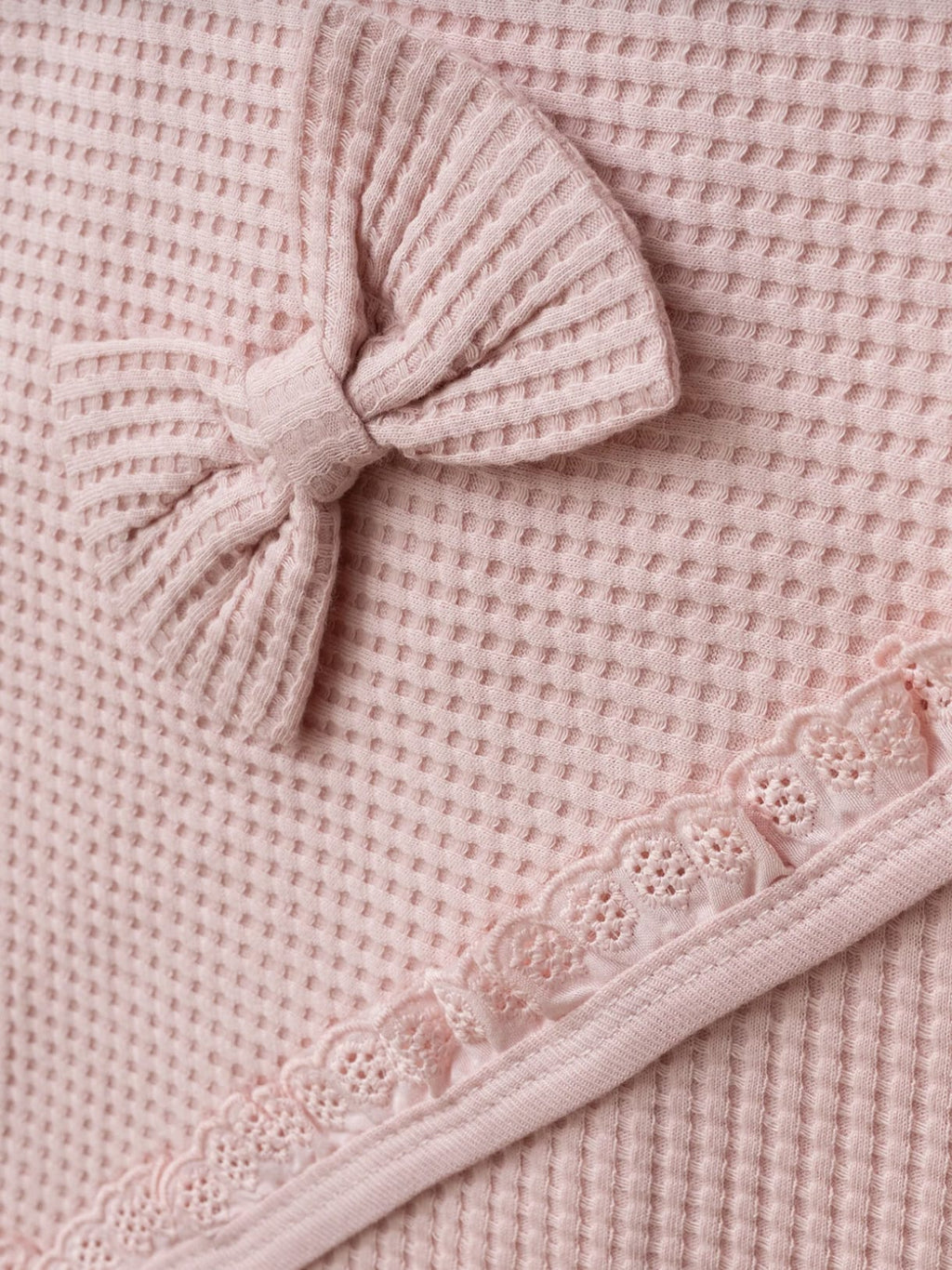 2668 Fisto Yaka Wafle Kumaş Premium Battaniyeli 5'li Tulum Seti - Pembe