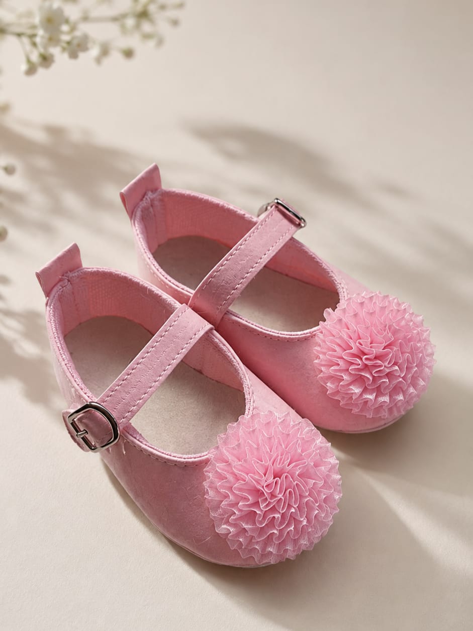 7036 Ponpon Detaylı Patik Ayakkabı - Pembe