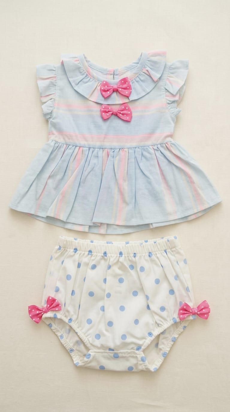 T0336 Coton Candy 2'li Kız Bebek Takım