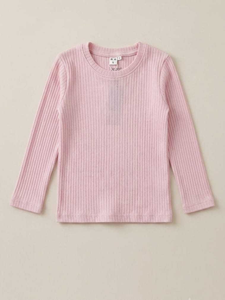 1453 Raporlu Penye Kumaş Düz Renk Basic Body - Pembe
