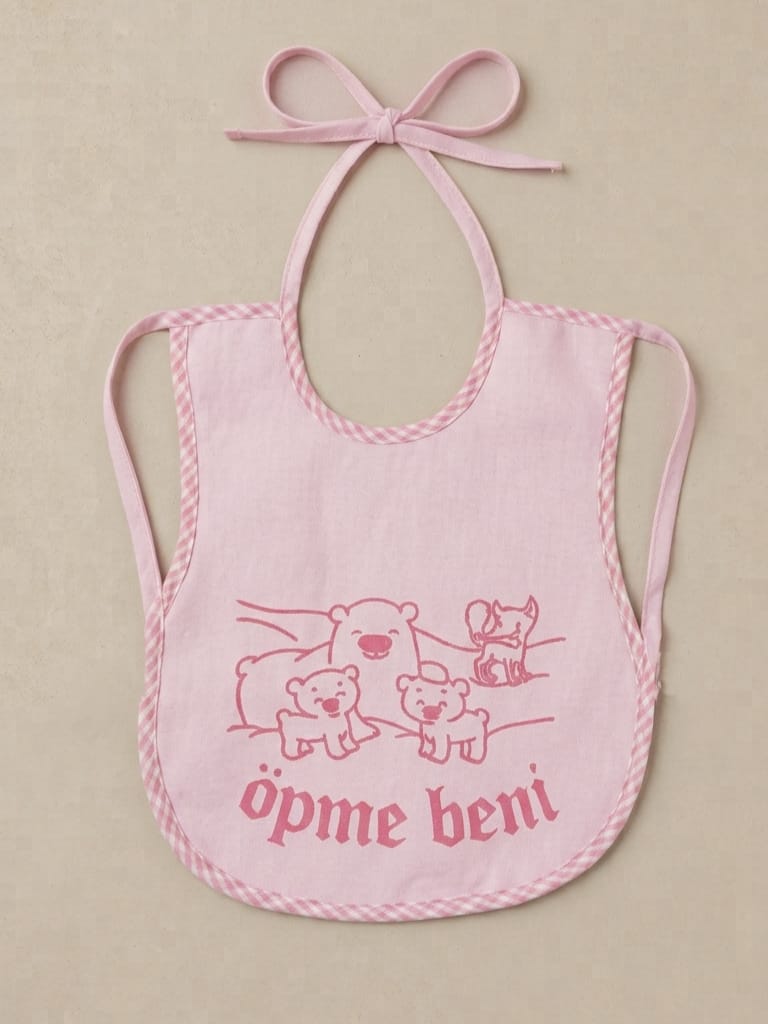 44118 Öpme Beni Büyük Boy Mama Önlüğü - Pembe