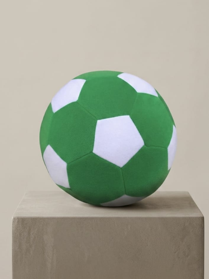 450017 Peluş Futbol Topu   Yeşil - Beyaz