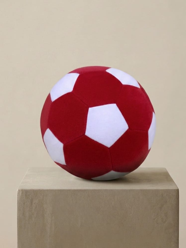 450017 Peluş Futbol Topu   Kırmızı - Beyaz