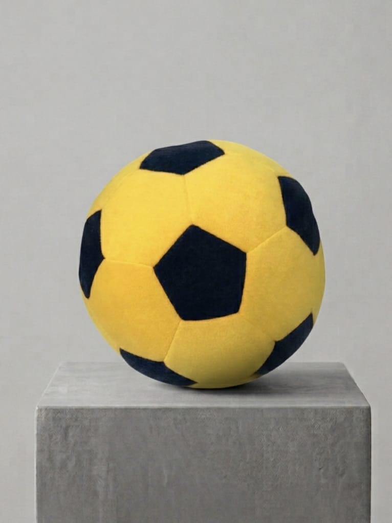 450017 Peluş Futbol Topu   Sarı - Lacivert