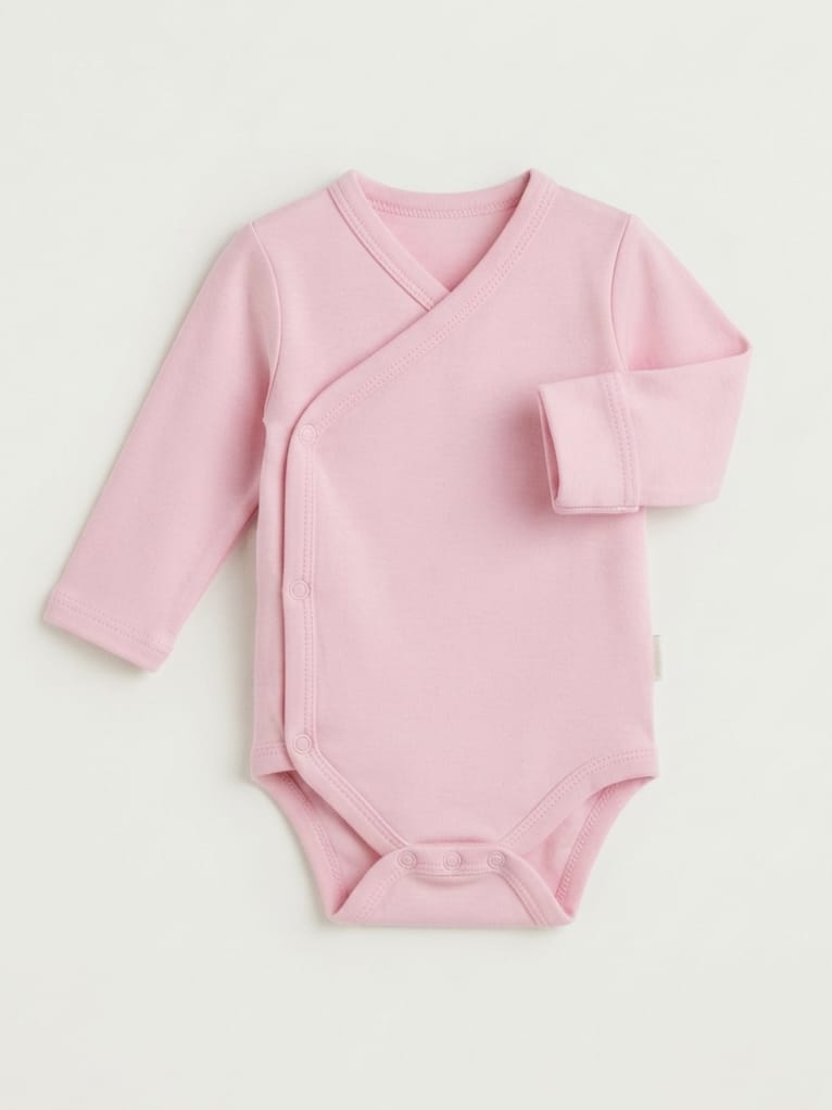 T2590 Kendinden Eldivenli Kundak Çıtçıtlı Body - Pembe