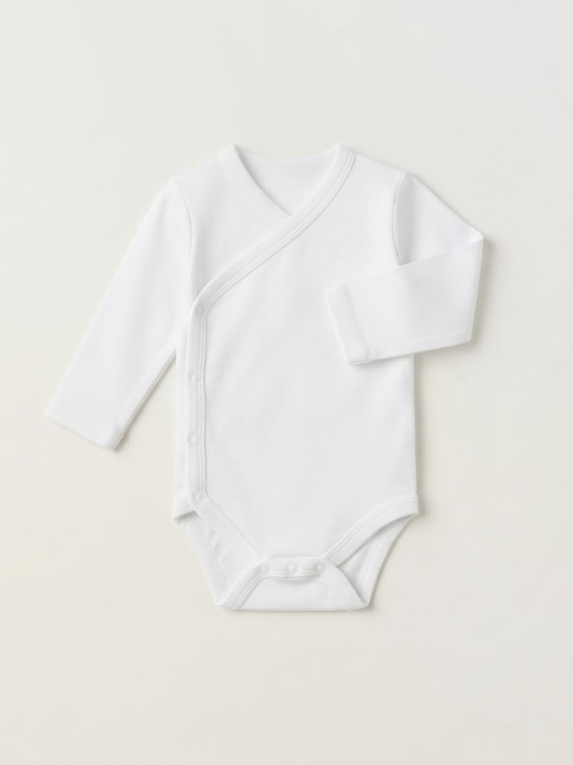 T2590 Kendinden Eldivenli Kundak Çıtçıtlı Body - Beyaz