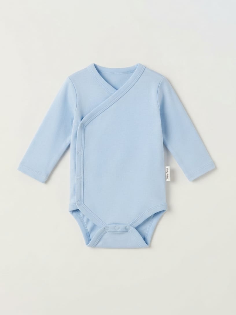 T2590 Kendinden Eldivenli Kundak Çıtçıtlı Body - Mavi