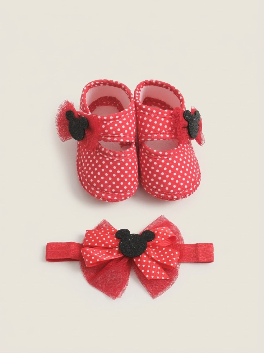 0466 Minnie Puanlı Bandana Patik Seti
