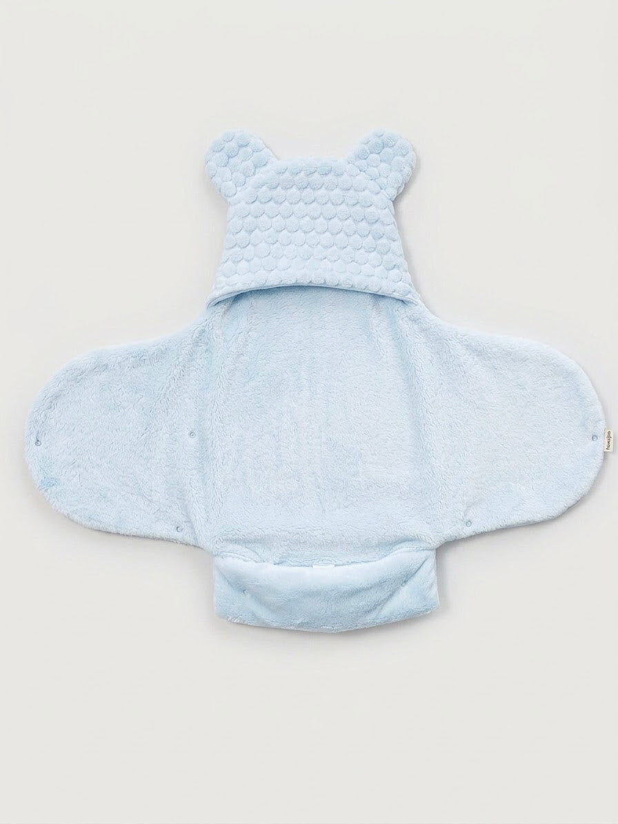 7129 Bebitof Kabartmalı Welboa Bebe Kundak - Mavi