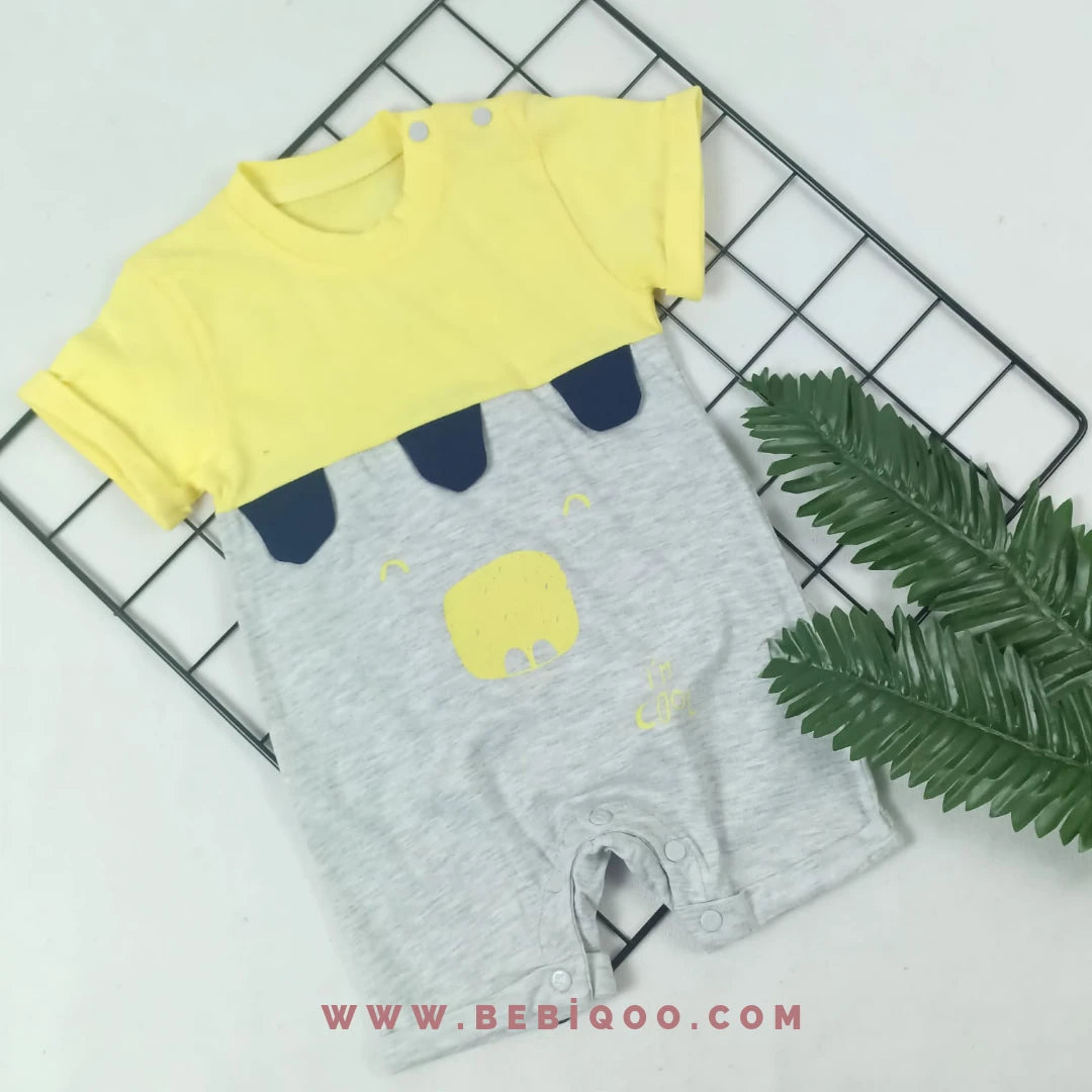 Erkek Bebek Dino Kısa Kol Tulum  - 6-9