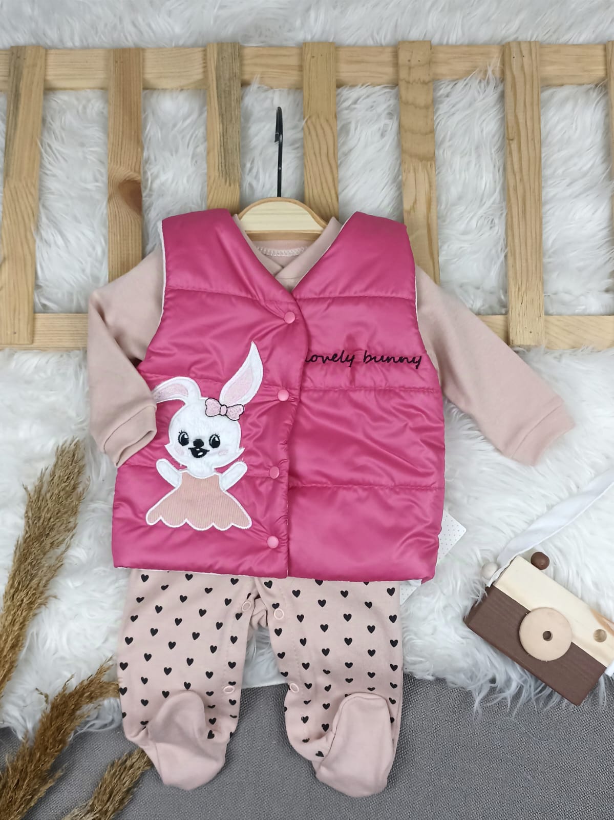 4115 KIZ BEBEK ŞİŞME YELEKLİ TULUM SETİ - 0-3 Ay