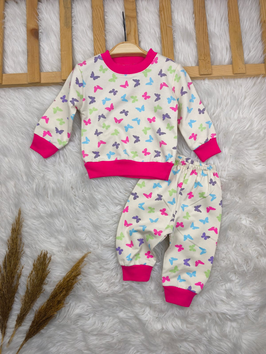 1961 KELEBEK DESEN PENYE TAKIM  - Beyaz / 6-9 Ay