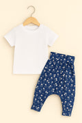 Kız Çocuk Çiçek Desen Rahat Kullanım Pamuk Şalvar Takım  - 1 Yaş