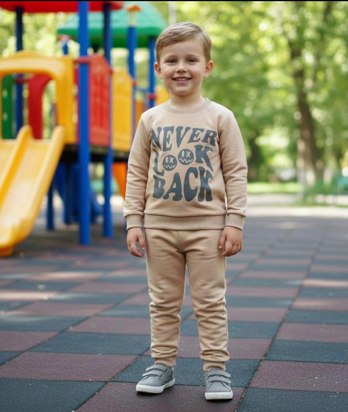 1903 NEVER LOOK YAZILI 2 İP PENYE MEVSİMLİK TAKIM  - Yeşil / 1-2 yaş