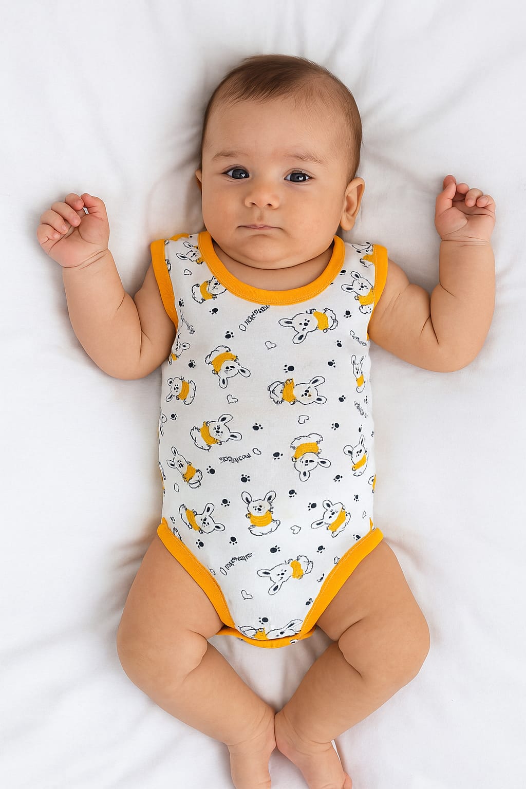 2565 TAVŞAN DESEN PENYE ÇITÇITLI BADY - Somon / 9-12 Ay