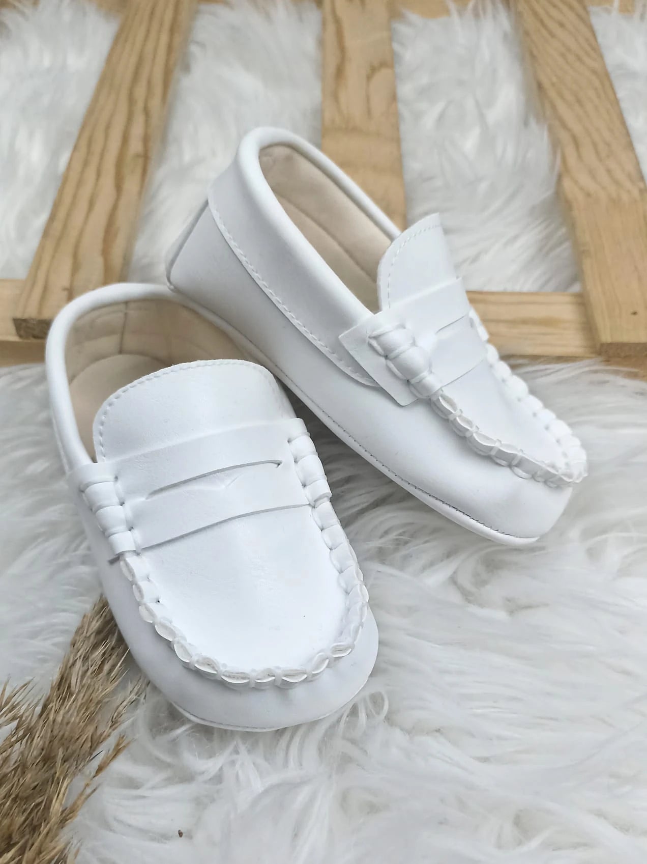 7027 ERKEK BEBEK LÜX PATİK AYAKKABI  - Beyaz / 18