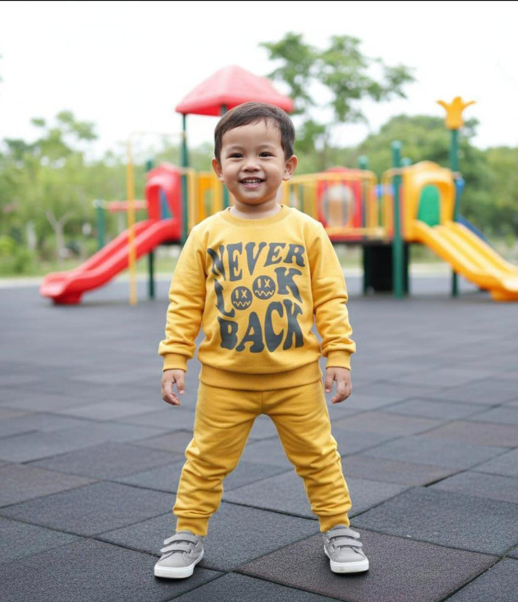 1903 NEVER LOOK YAZILI 2 İP PENYE MEVSİMLİK TAKIM  - Sarı / 1-2 yaş