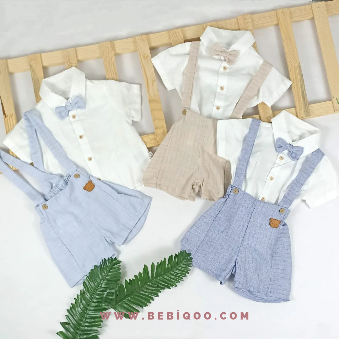 TLM-8109 Bear Papyonlu Bebek Slopet Takım  - Mavi / 0-3