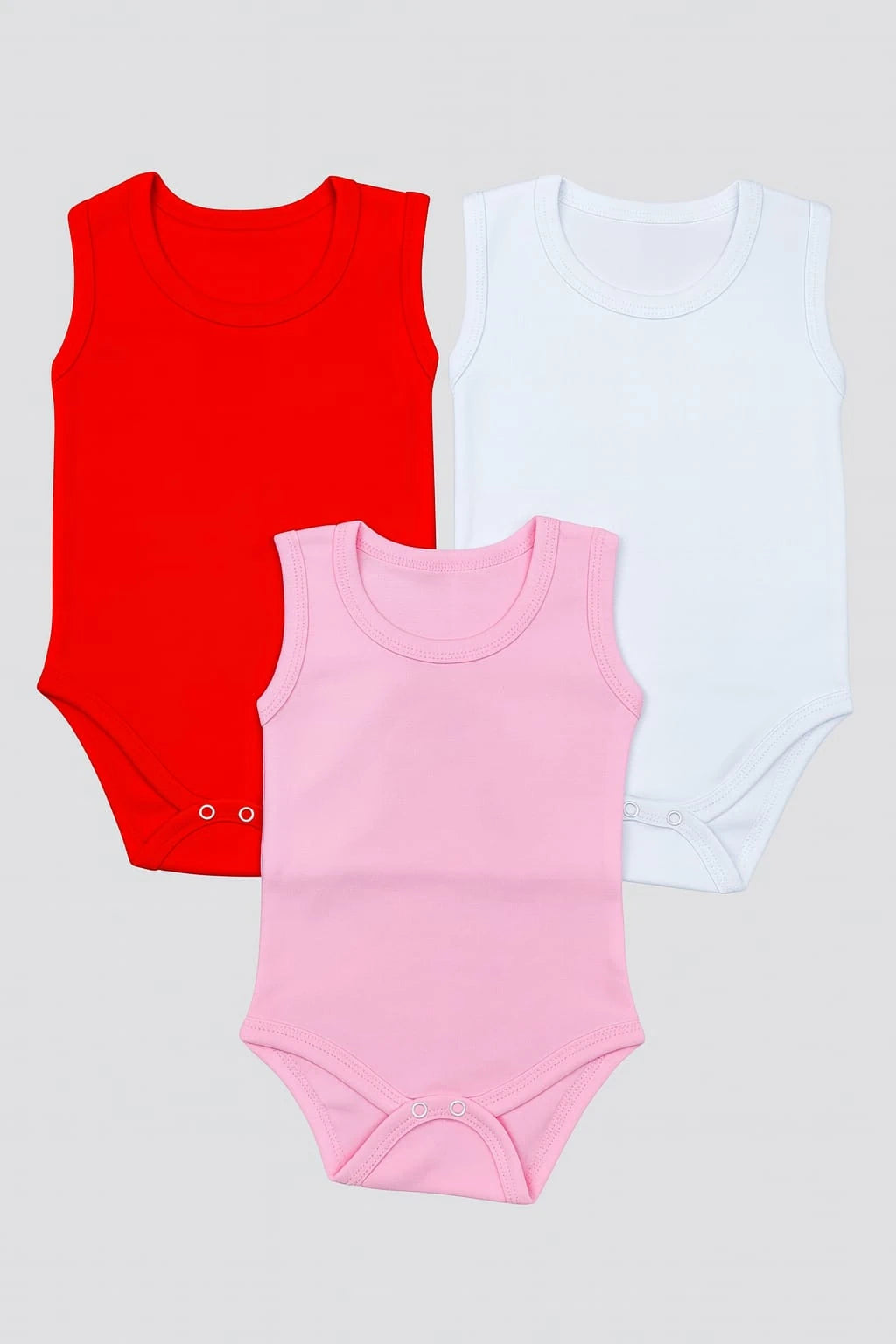 2506 PENYE 3'LÜ ÇITÇITLI BADY SETİ  - Pembe / 3-6 Ay