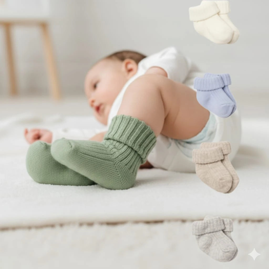 ORGANİK 5'Lİ KUTULU ÇORAP  - 0-6 ay / Mavi