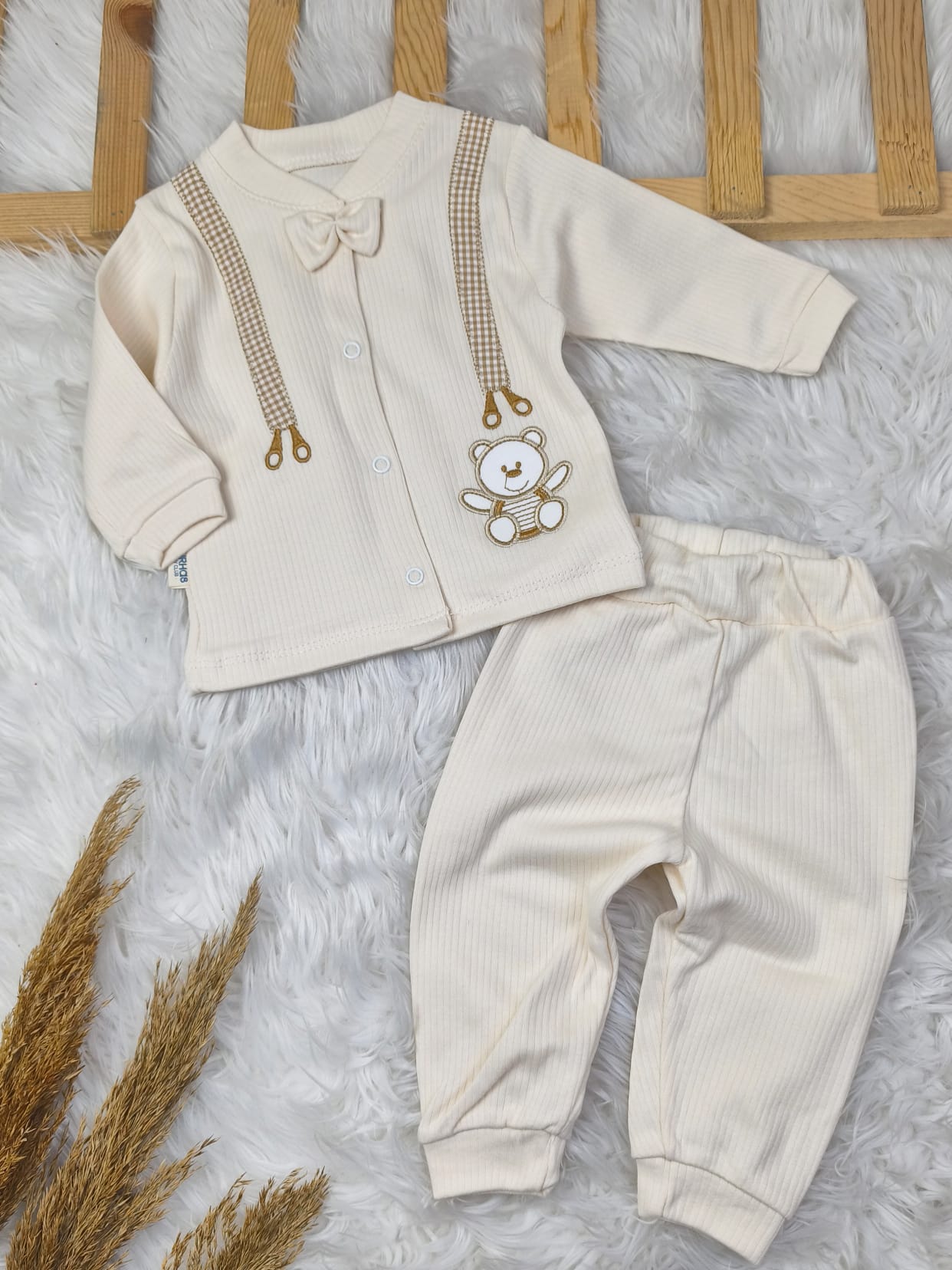 1923 PAPYONLU ÖNDEN ÇITÇITLI PENYE TAKIM  - bej / 3-6 Ay