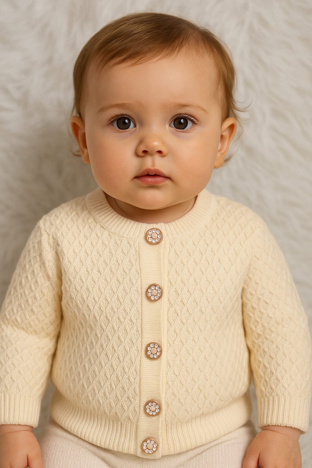 2567 ÖNDEN DÜĞMELİ TRİKO HIRKA  - Pembe / 12-18 Ay