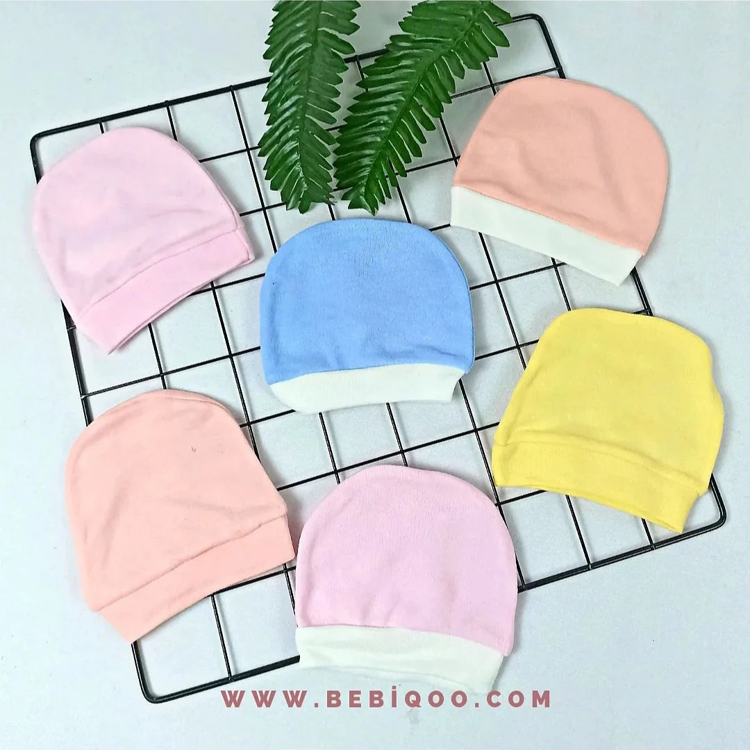 SPK-1415 Düz Renk Bebek Penye Bere  - Pembe