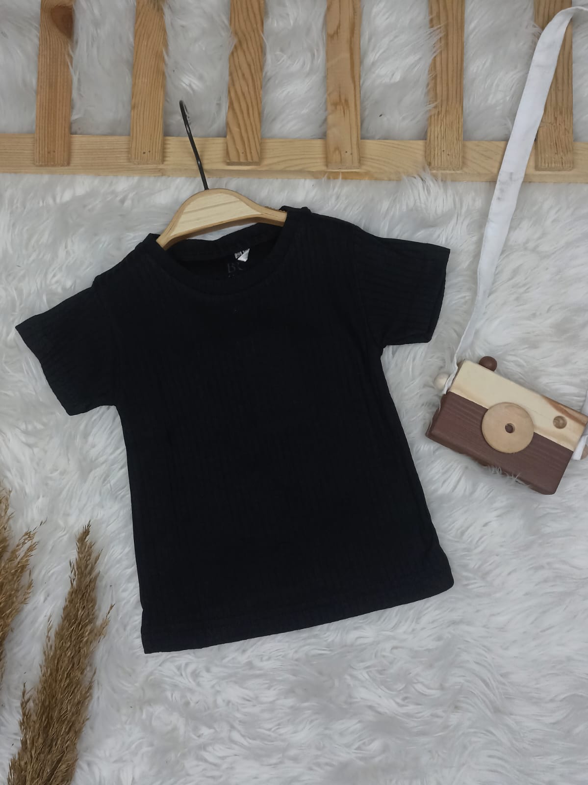 1455 DÜZ RENK RAPORLU KISA KOL TİŞÖRT  - Beyaz / 2 Yaş