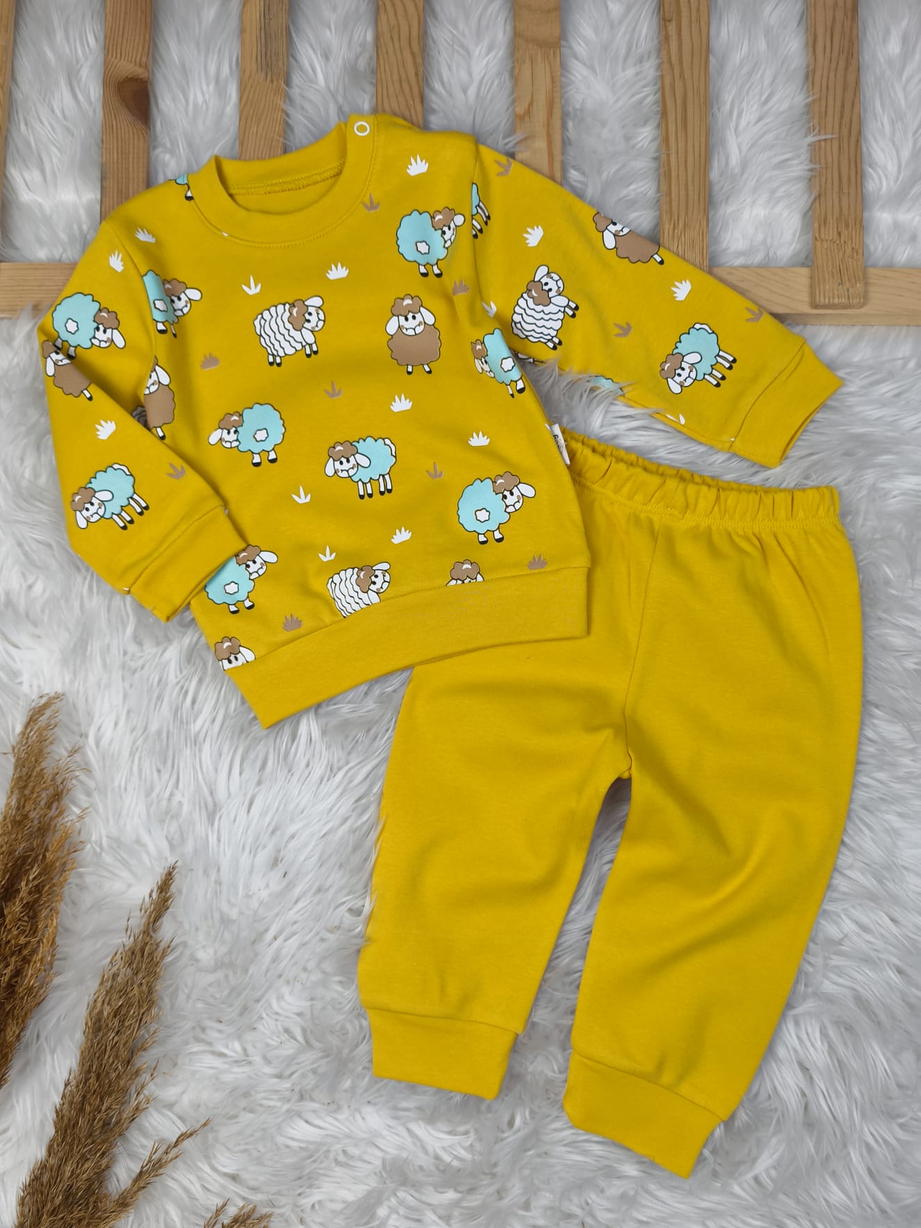 1863 ERKEK BEBEK KUZUCUK MEVSİMLİK TAKIM - Sarı / 9-12 Ay