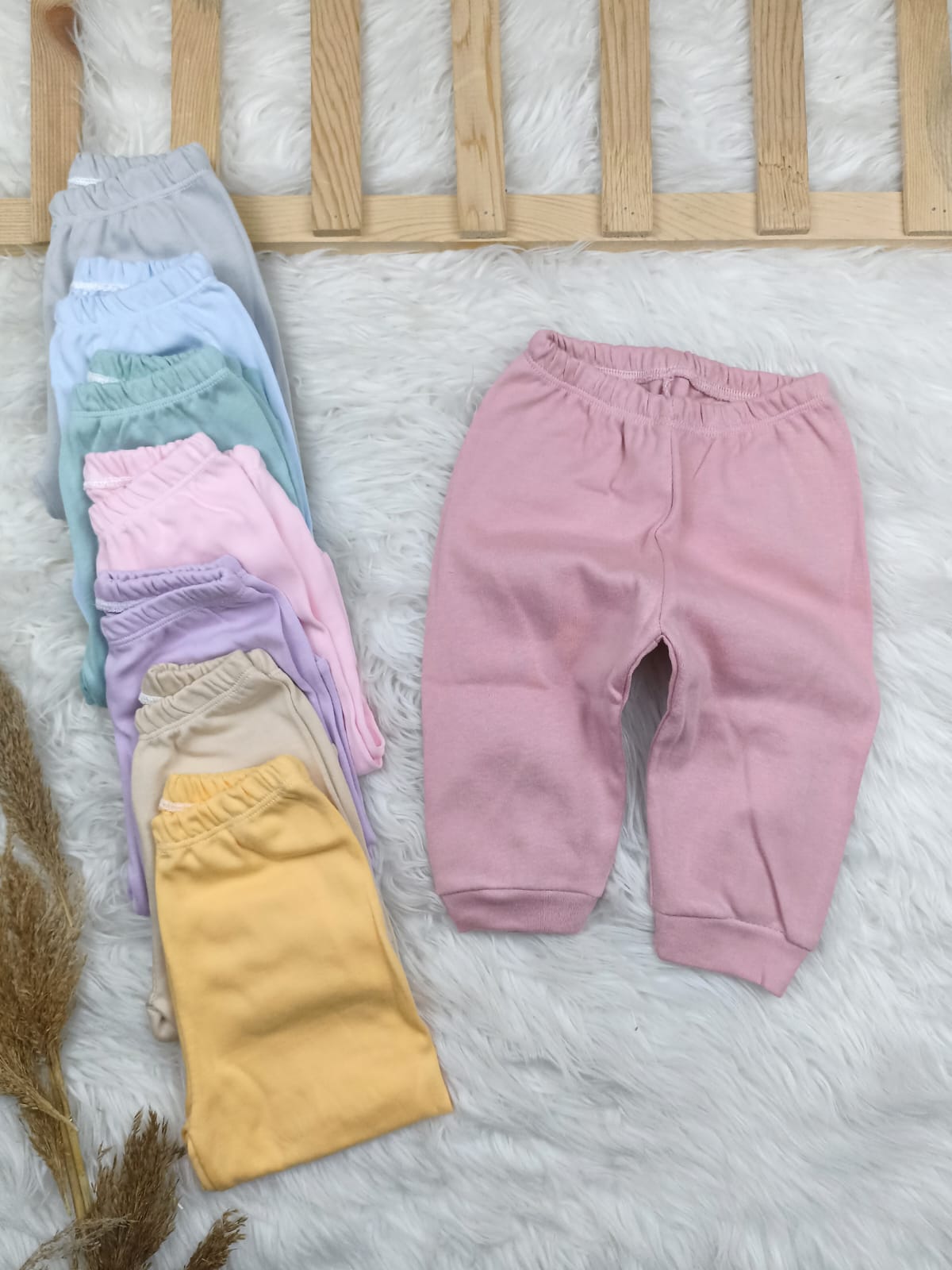 1032 DÜZ RENK BEBE PENYE  TEK ALT  - Pembe / 3-6 Ay