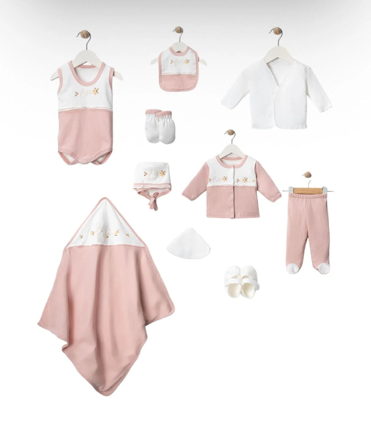 436692 FREE GİRL WAFFLE 10'LU HASTANE ÇIKIŞI SETİ - Pembe / 0-3 Ay