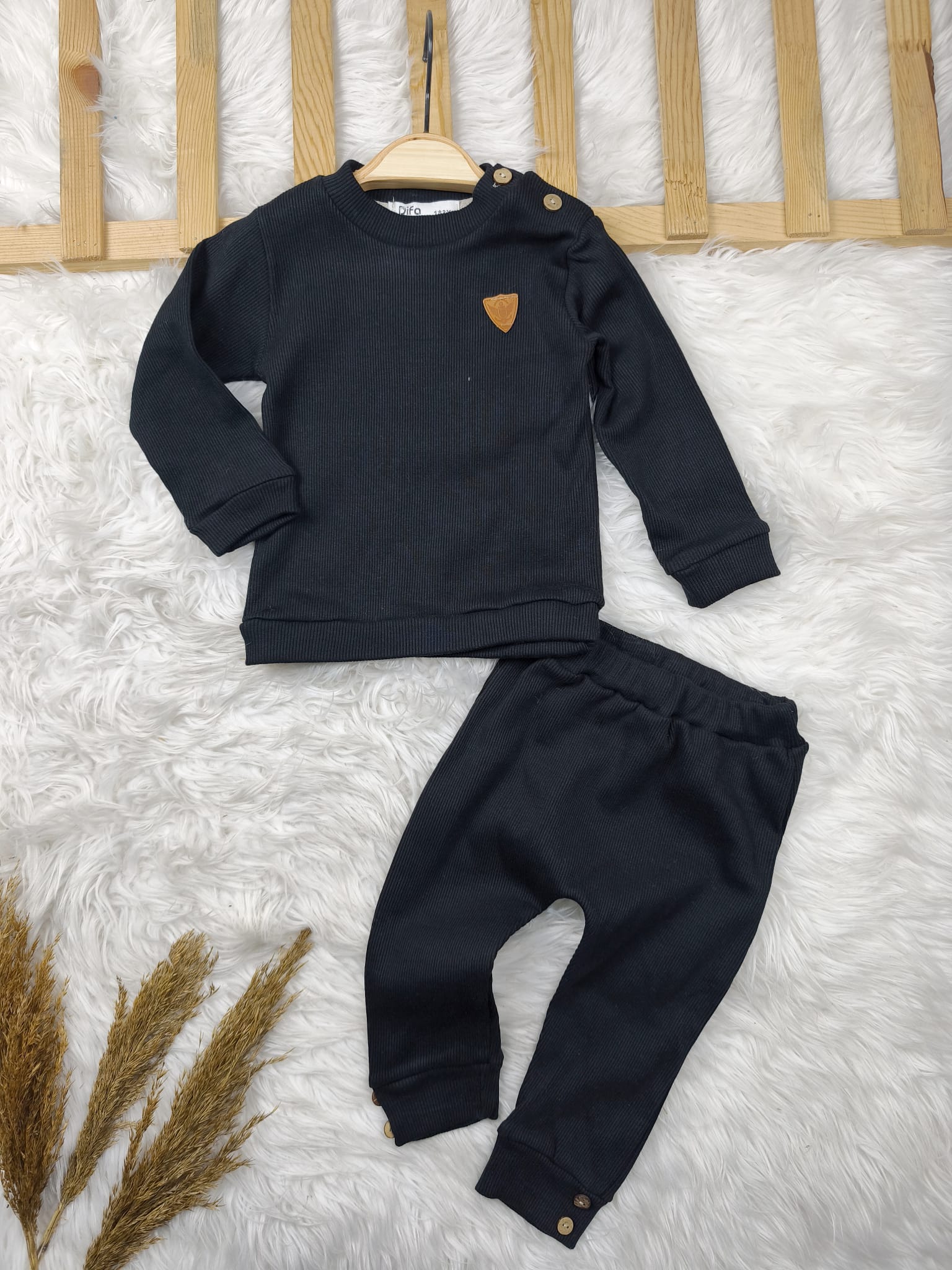 1959 DİFAS DÜZ RENK ATMALI TAKIM  - Kahve / 2-3 Yaş