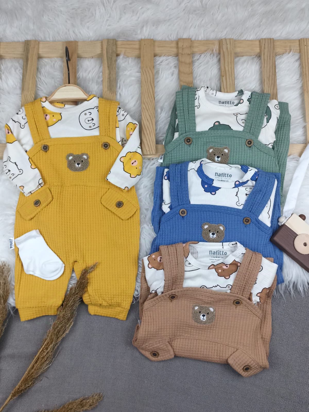 1444 AYICIK WAFFLE KUMAŞ SLOPET TULUM  - Yeşil / 9-12 Ay